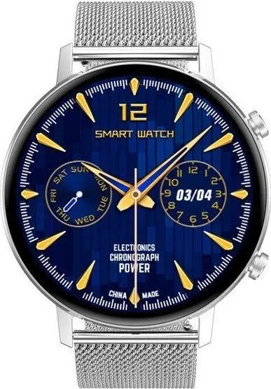 Smartwatch Damski Ciśnieniomierz J.polski Zegarek Srebrny