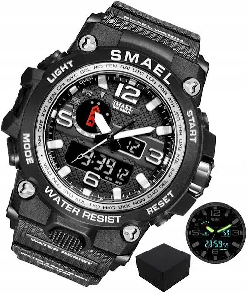 Zegarek męski smael led militarny wodoodporny box