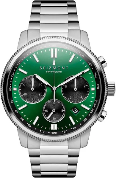 Seizmont Chronum Srebrzysty zegarek chronograf ze stali nierdzewnej