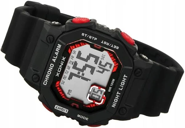 Cyfrowy Dziecięcy Zegarek Xonix Prostokątny LCD