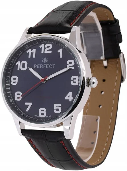 Zegarek męski kwarcowy skórzany pasek klasyk duży