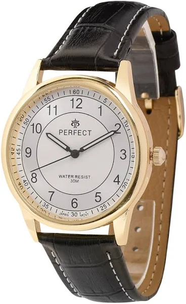 Zegarek męski klasyczny kwarcowy pasek skórzany analog Perfect