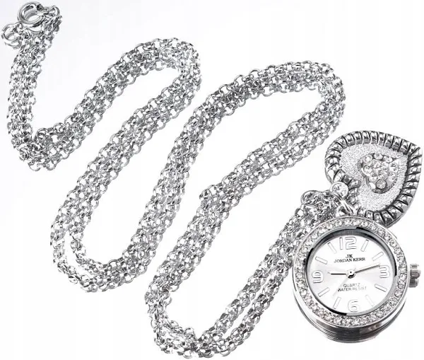 Zegarek Na Łańcuszku Naszyjnik Serce Cudo