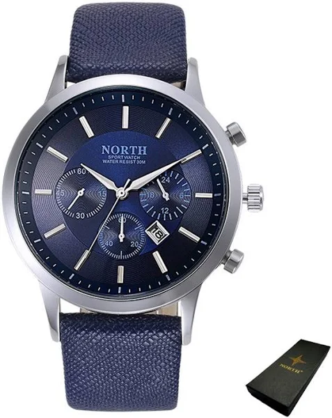 TMZEGARKI North Zegarek Męski Elegancki Niebieski + Pudełko