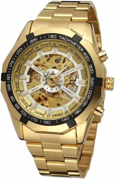 Zegarek Mechaniczny Męski Automatyczny Stalowy Luksusowy Winner + Pudełko Na Prezent