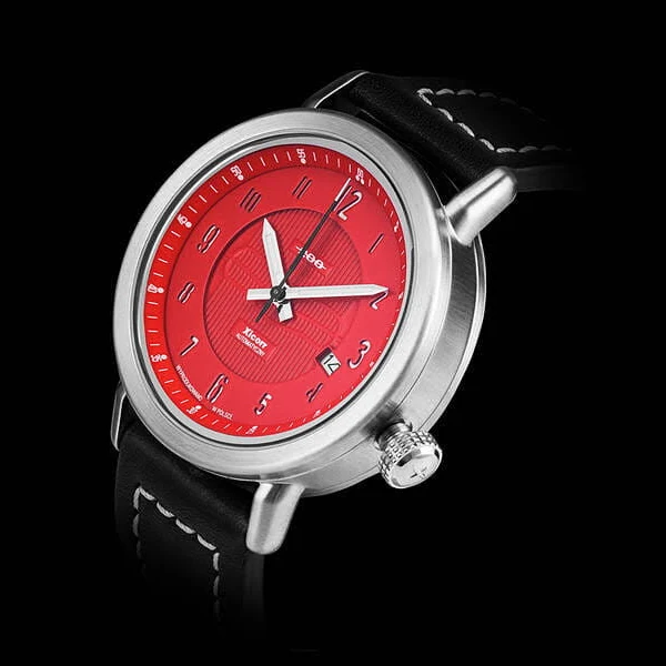 Xicorr 200 RD / zegarek męski automatyczny z czerwoną tarczą na czarnym pasku