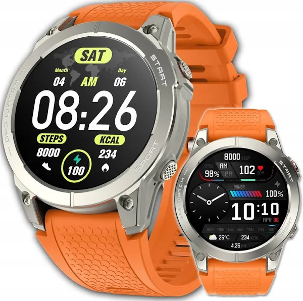 Sportowy Zegarek Smartwatch Męski Gps Puls Rozmowy Polskie Menu Amoled