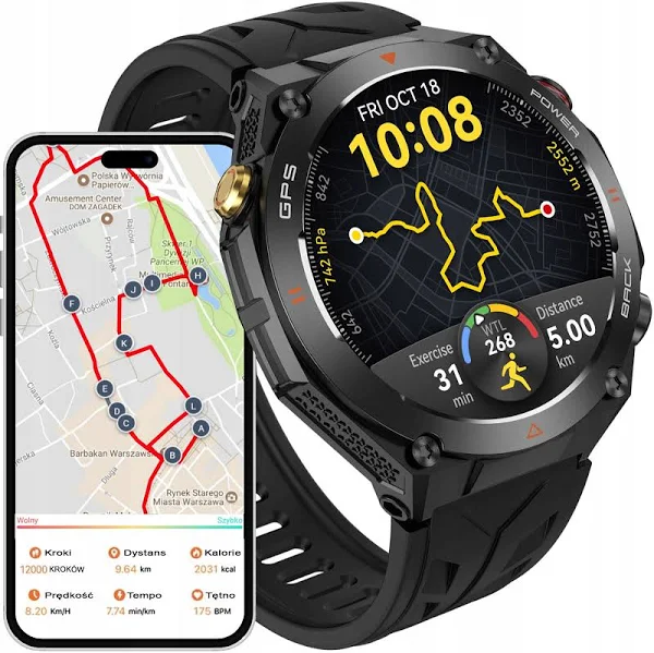 Smartwatch z Gps RNCF37 zegarek męski Rbn