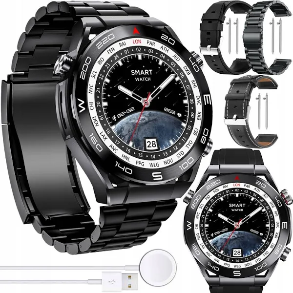 Smartwatch Męski Zegarek Funkcja Gps Rozmowy Polskie Menu Tętno 410mah