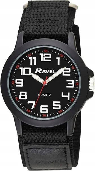 Zegarek Analogowy z Materiałowym Paskiem na Rzep