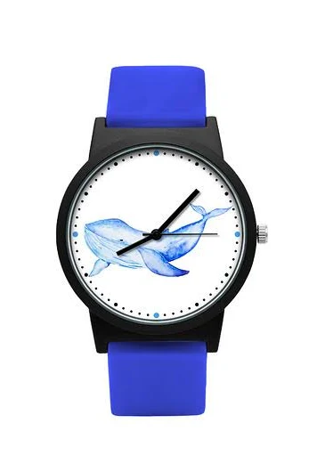 Laluv zegarek z silikonowym paskiem wieloryb