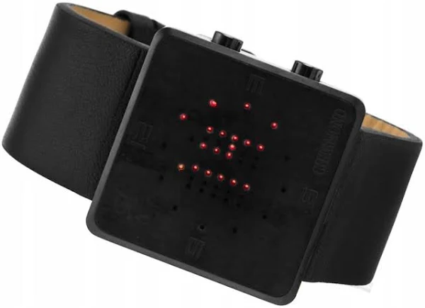 Szeroki Damski Zegarek Chermond Tarcza Led Stal