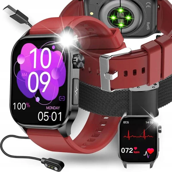 Smartwatch Kardiowatch Pomiar Glukozy Ekg Temperatura Hrv Ciśnienie Rozmowy