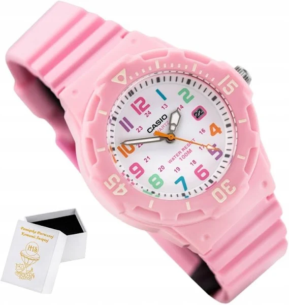 Zegarek Casio dla dziewczynki Na Komunię +box +torebka +grawer