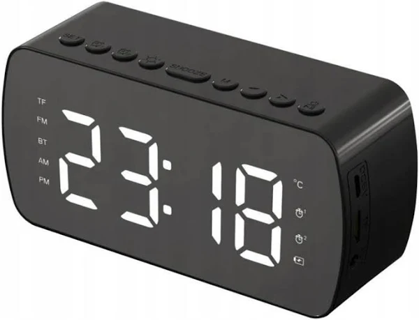 Budzik Zegarek Radio Głośnik Bluetooth Termometr