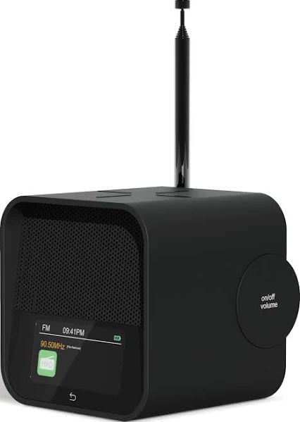 Radio z zegarem i ładowarką bezprzewodową Oslo News Premium ciemnoniebieskie