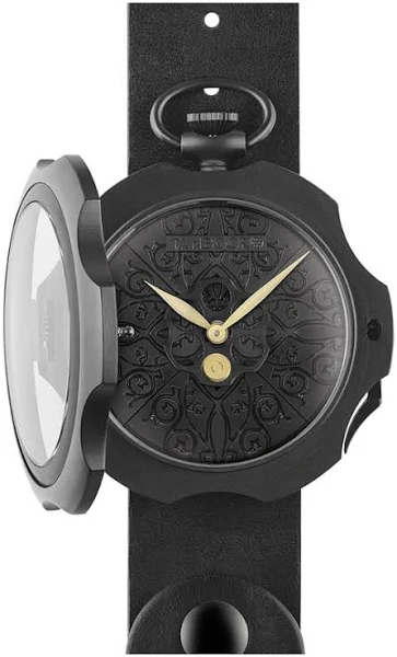 Czarny zegarek męski Mondia ze skórzanym paskiem Tattoo Dirty Black 48MM