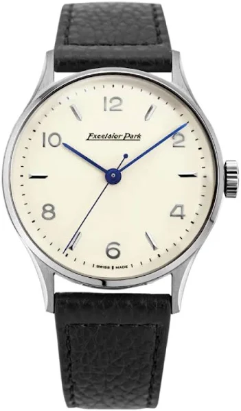 Srebrny zegarek męski Excelsior Park ze skórzanym paskiem EP 884-SI 01 38MM Automatic