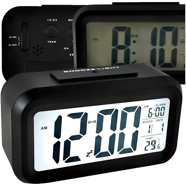 Budzik cyfrowy zegar duży lcd termometr kalendarz