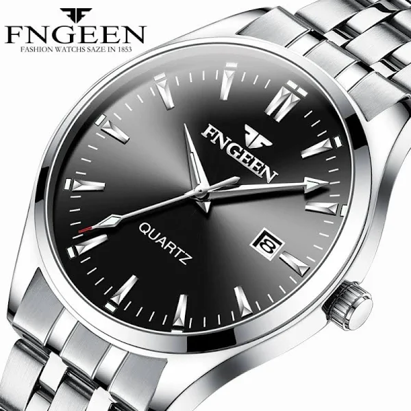 FNGEEN Męski zegarek kwarcowy Top marka Luksusowy wodoodporny zegar z datą Fashion Casual Luminous Wrist Watches