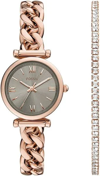 Fossil zegarek i bransoletka kolor złoty ES5378SET