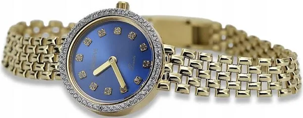 Prześliczny 14K 585 złoty damski zegarek Geneve lw