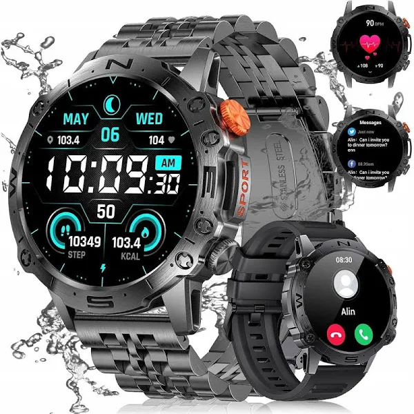 Smartwatch Zegarek Taktyczny Adventure Wojskowy Wielofunkcyjny Wodoodporny