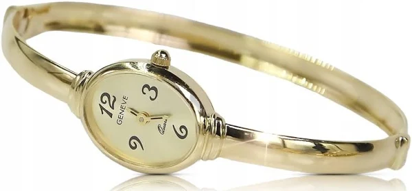 Śliczny 14k 585 złoty damski zegarek Geneve lw015y