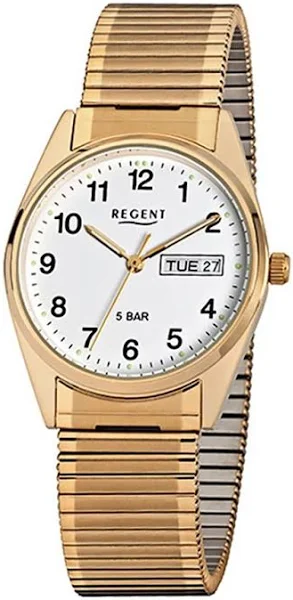 zegarek na rękę Regent złoty F-293 męski analogowy zegarek kwarcowy URF293