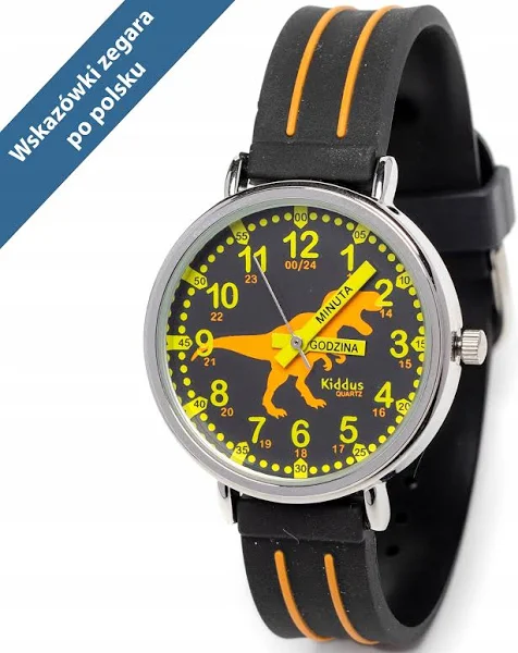 Kiddus Wristwach edukacyjny dla chłopców i dziewcząt. Naucz się odczytywać godzinę polski