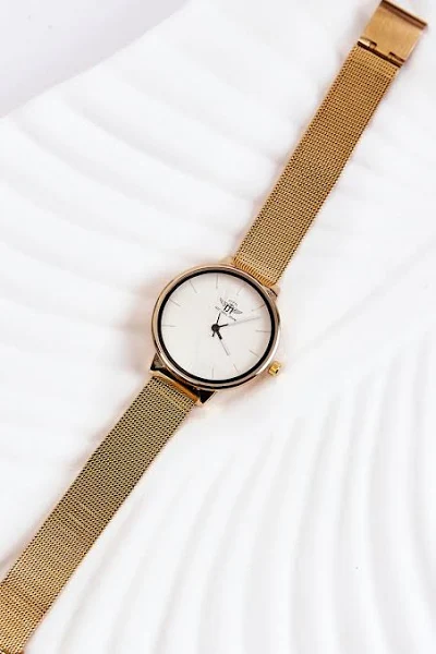 Women's Michael John Damski Analogowy Zegarek Biało-Złoty