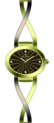 Zegarek damski Clyda CLB0204BMBW złoty cyrkonie