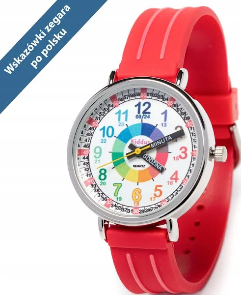 Kiddus Wristwach edukacyjny dla chłopców i dziewcząt. Naucz się odczytywać godzinę polski