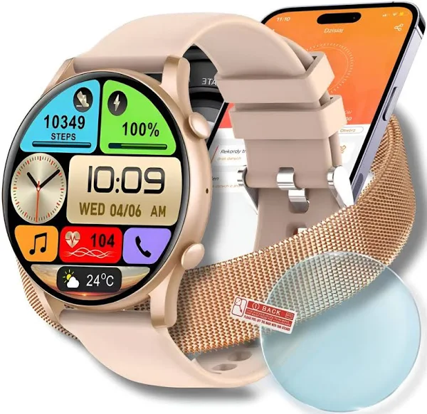 Smartwatch Damski Zegarek Rozmowy Pl Menu Sport Smart Watch 2 Paski Szkło