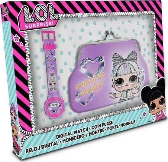 Kids Euroswan Zestaw z zegarkiem cyfrowym i portmonetką LOL LOL21003