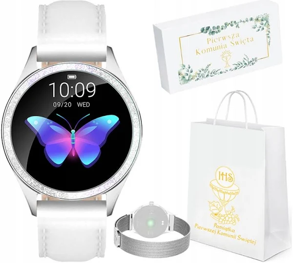 Zegarek dziecięcy G. Rossi Smartwatch srebrny Komunia Dziewczynka