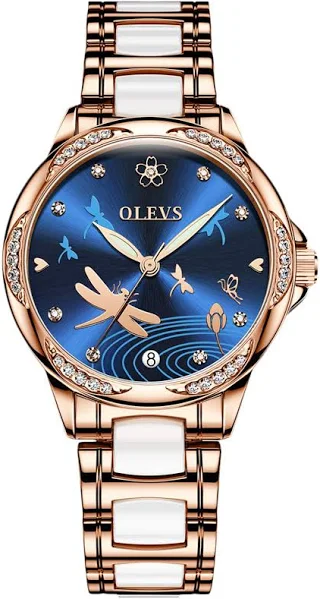 RORIOS Automatyczny mechaniczny zegarek damski świecący zegarek na rękę błyszcząca tarcza eleganckie zegarki damskie