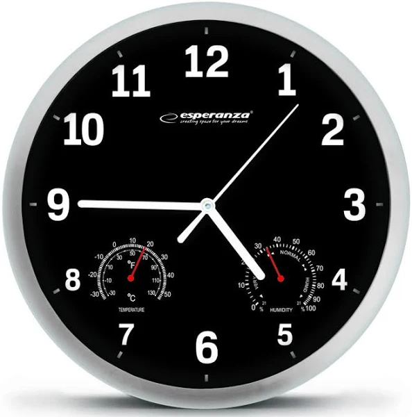 Esperanza Zegar ścienny czarny Lyon
