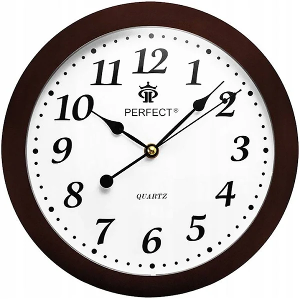 Zegar ścienny Perfect odcienie brązowego 28cm Bateria Aa 1szt