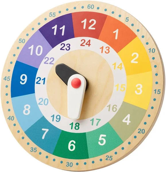 Ikea Underhalla Zegar drewniany edukacyjny