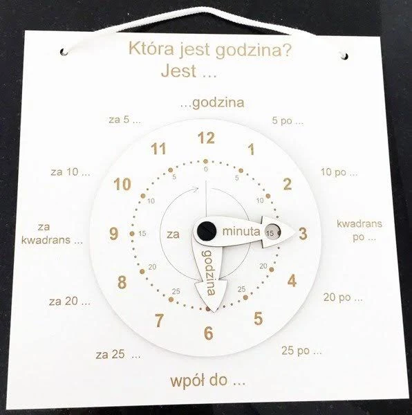 Drewniany zegar zabawka edukacyjna