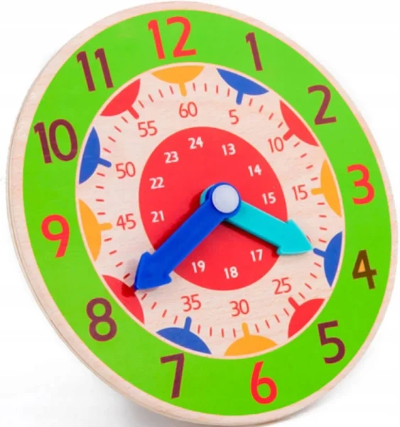 Drewniany Zegar Do Nauki Godzin Zegarek Edukacyjny