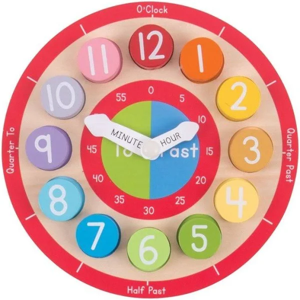 Bigjigs Toys zegar Drewniany do nauki liczenia