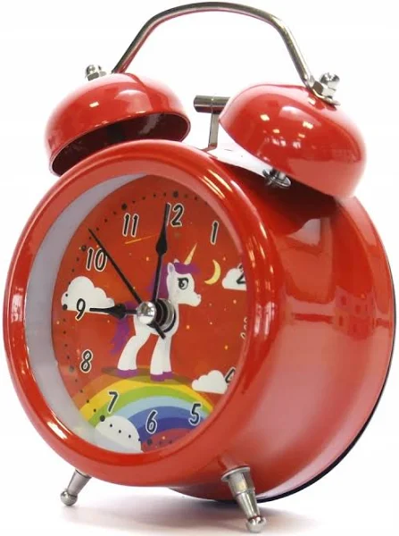 Metalowy Zegar Z Budzikiem dla dzieci Jednorożec