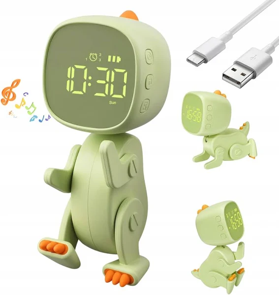 Budzik Dinozaur Zegar Lampka Nocna Led Dla Dzieci Figurka