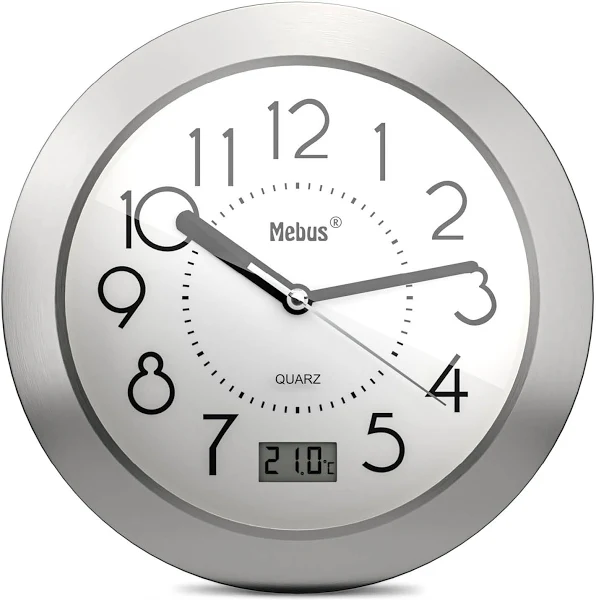 Kwarcowy zegar łazienkowy cyfrowy wyświetlacz aluminiowa rama przyssawki