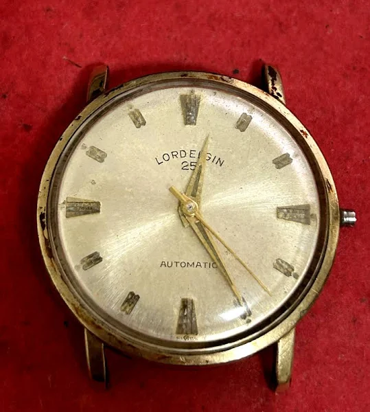 Vintage Lord Elgin 25 klejnotów Męski automatyczny zegarek na rękę na