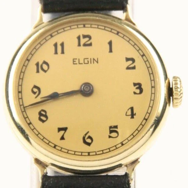 Vintage Damski Zegarek Elgin 14k Żółte Złoto Nakręcany Ręcznie Ze