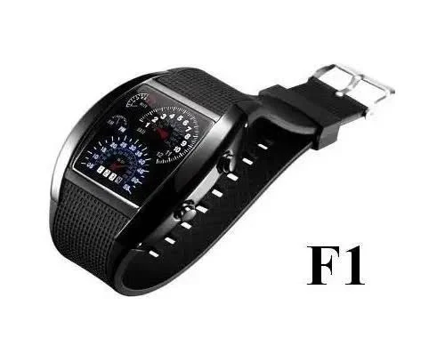 Creativehome Zegarek męski binarny formuła f1 + podświetlenie led