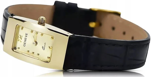 Elegancki 14k 585 złoty zegarek damski Geneve lw090y